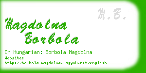 magdolna borbola business card